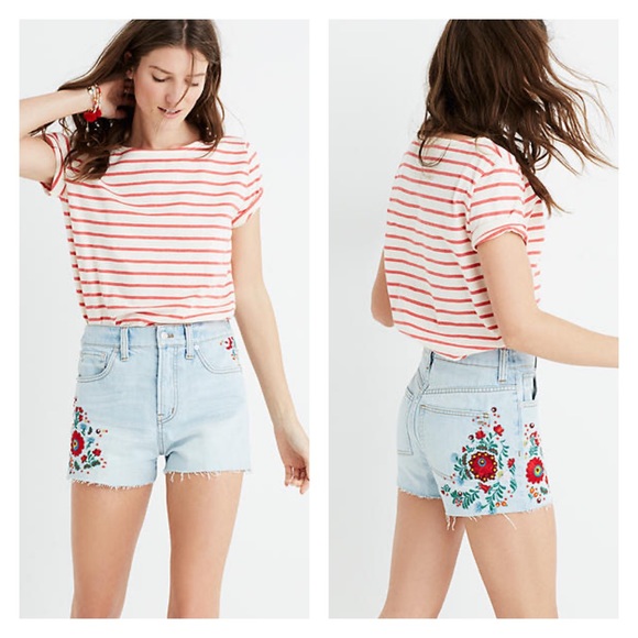 Madewell Denim - Madewell Perfect Jean Short Embroidered Edition
